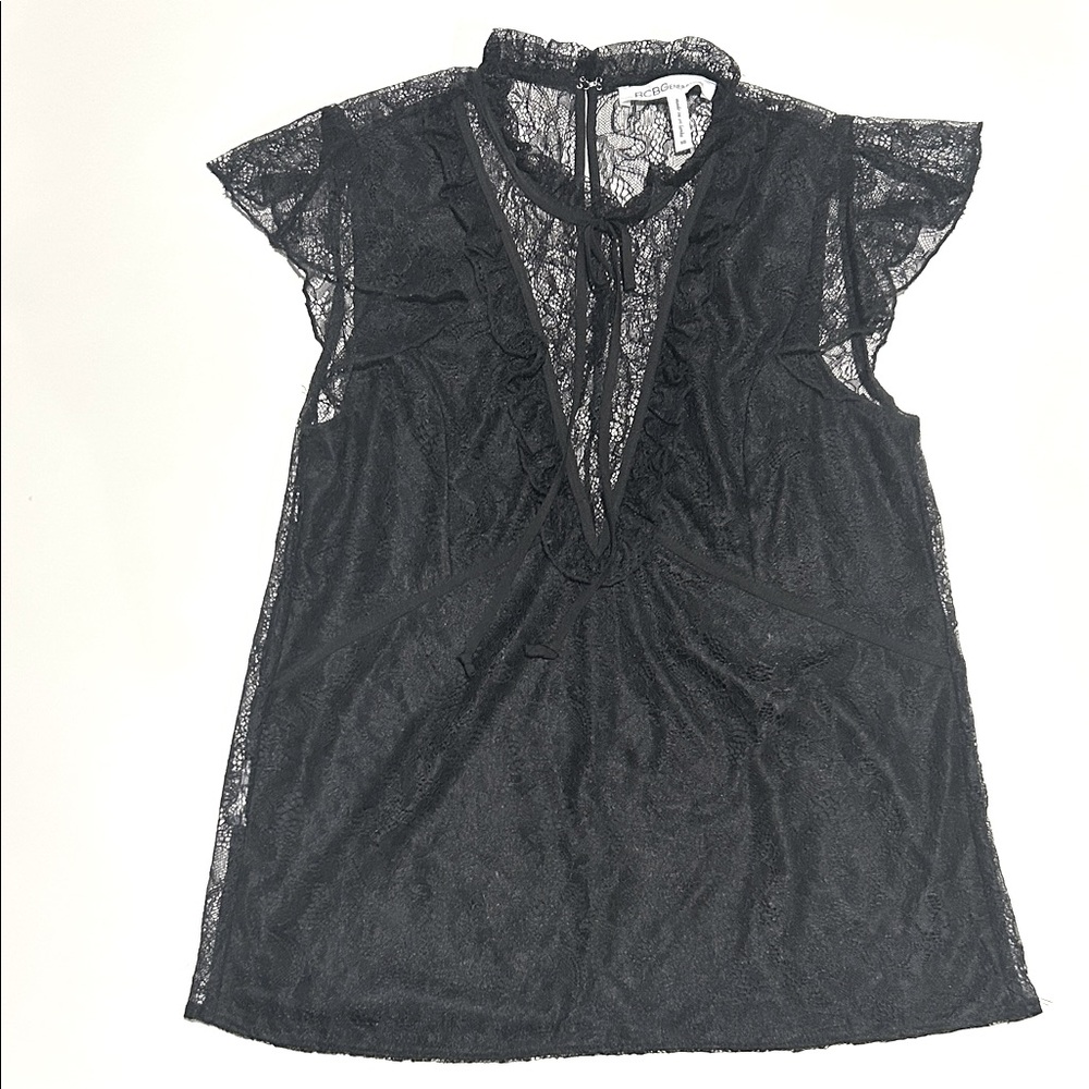 BCBGeneration Elegant Black Lace Blouse